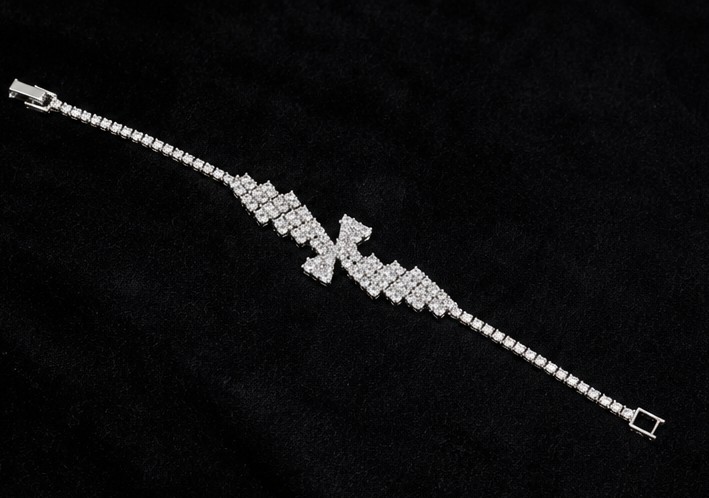 Pave Diamond Cross Cluster Bracelet