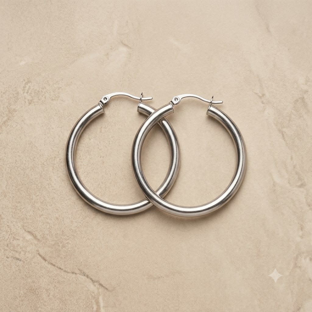 Sterling Silver Snap-Bar Hoops