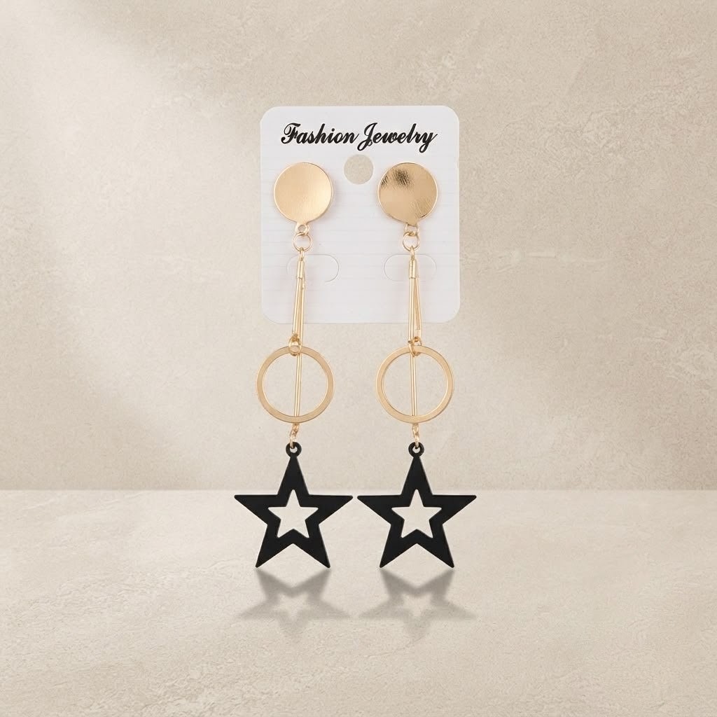 Grunge-glam celestial drop earrings 