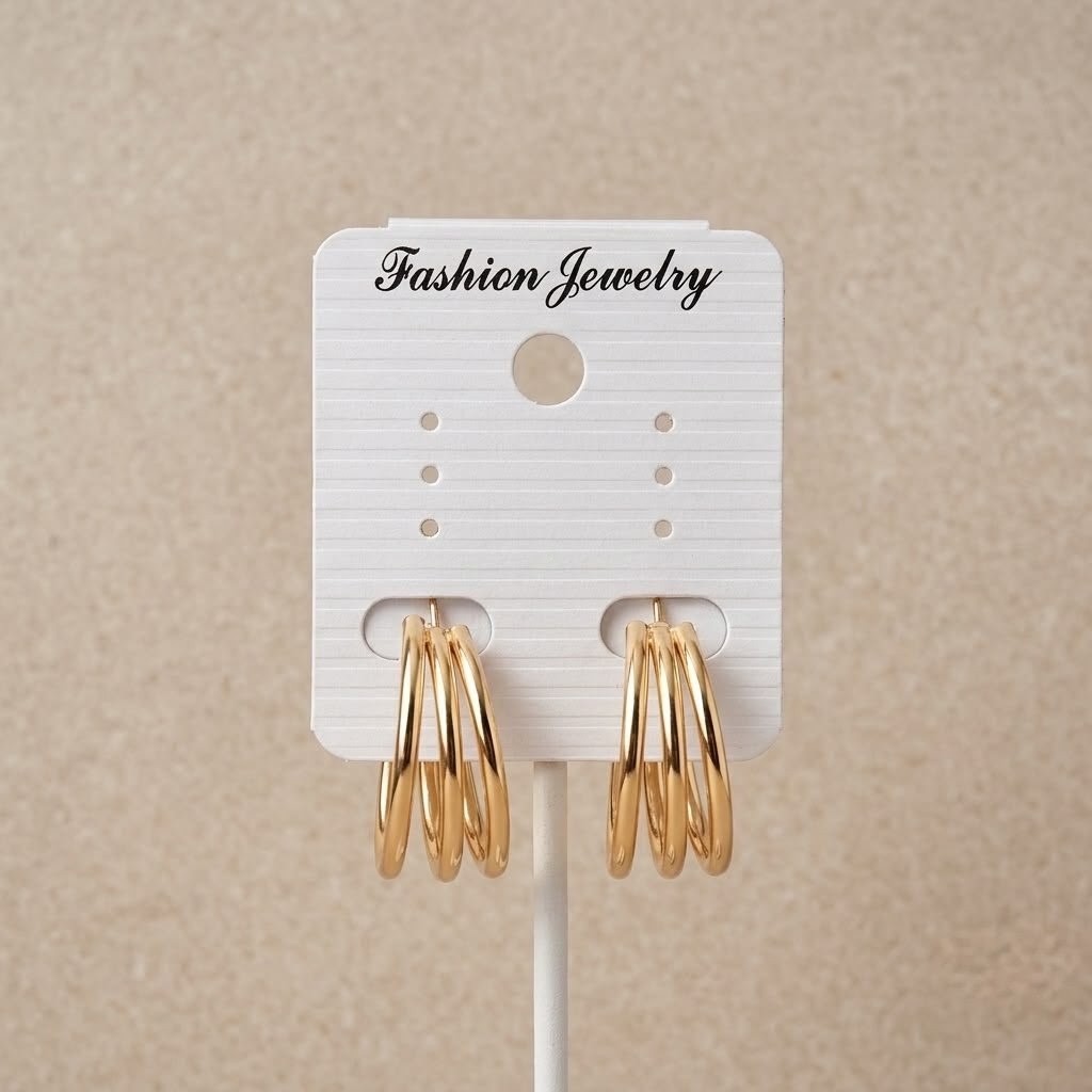 Multi-Strand Triple Hoop Earrings