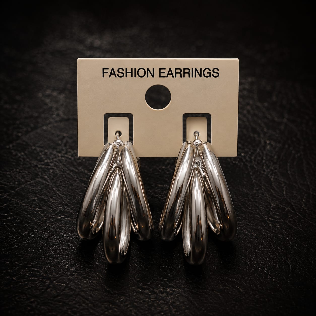Vintage Silver Triple Tiered Tear-Drop Statement Earrings