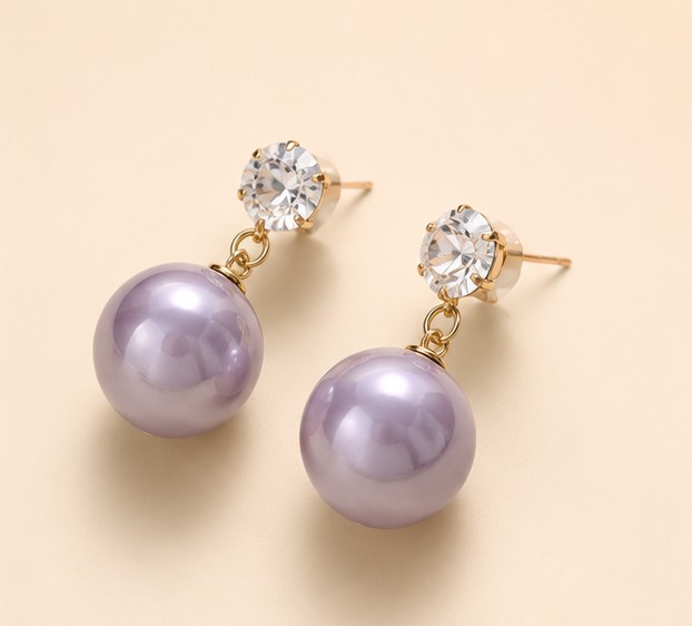 Fleur Crystal Pearl Drop Earrings