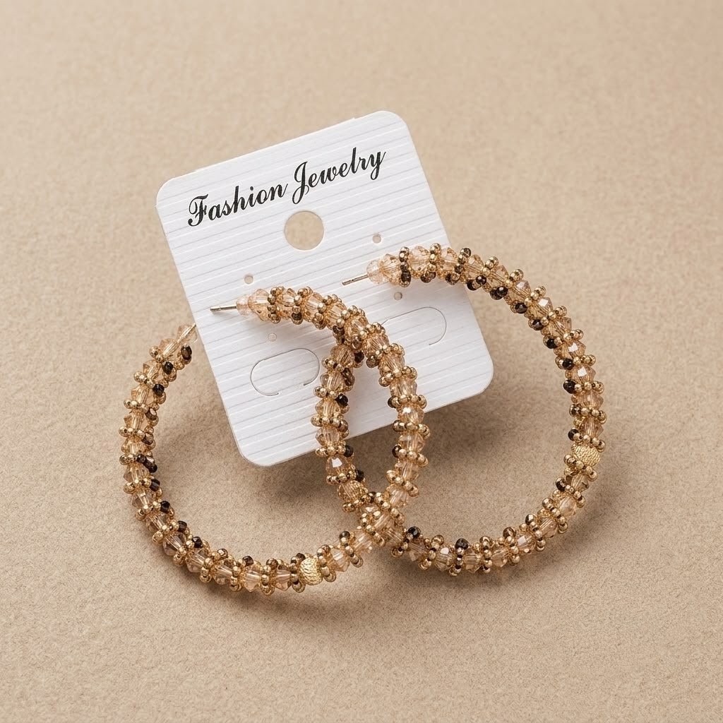 Pastel Prism Beaded Hoops