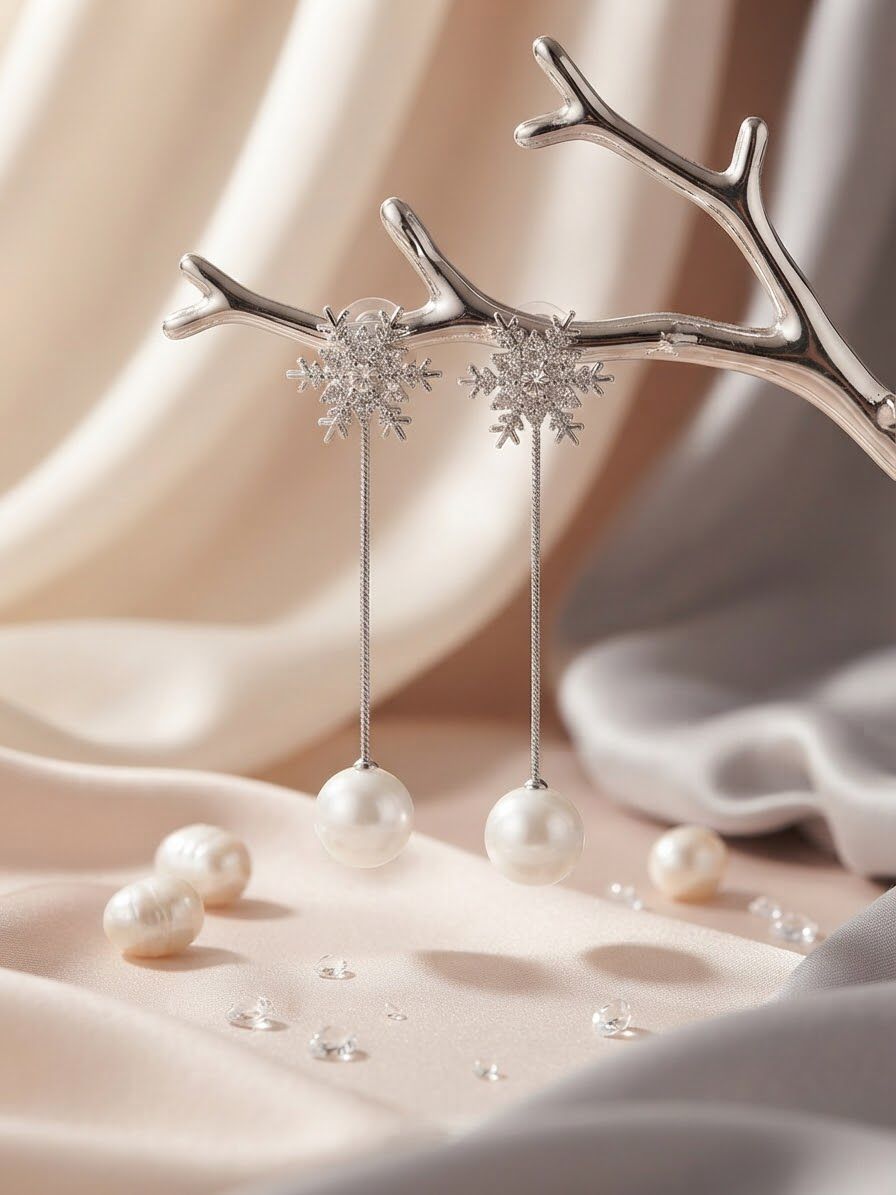 Lumi Winter Snowflake Pull-Through Earrings