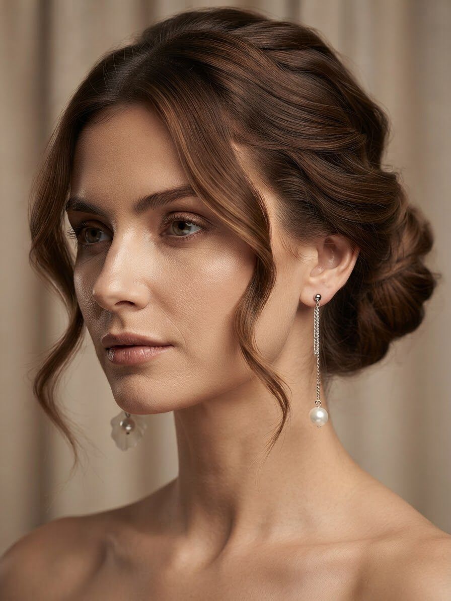 Amara Crystal Pearl Drop Earrings
