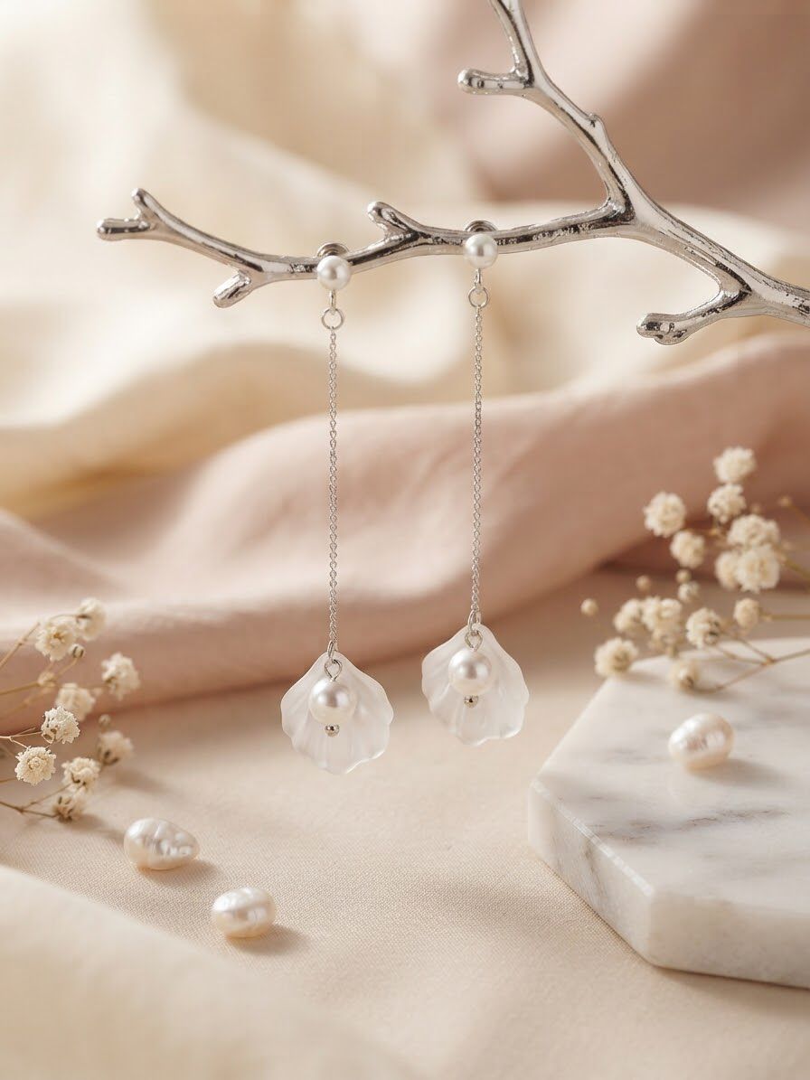 Clarity Geometric Quartz Drop Earrings