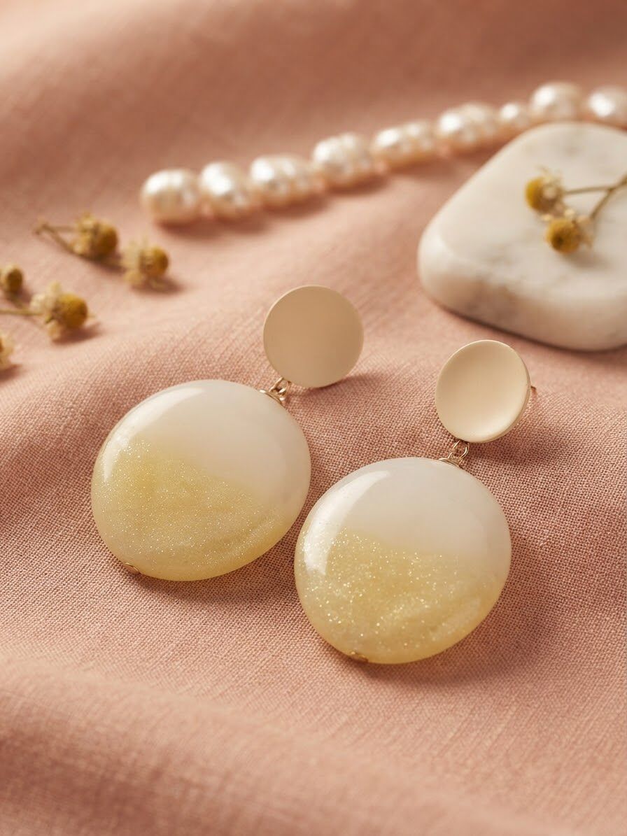 Aura Marbled Ivory Statement Disks