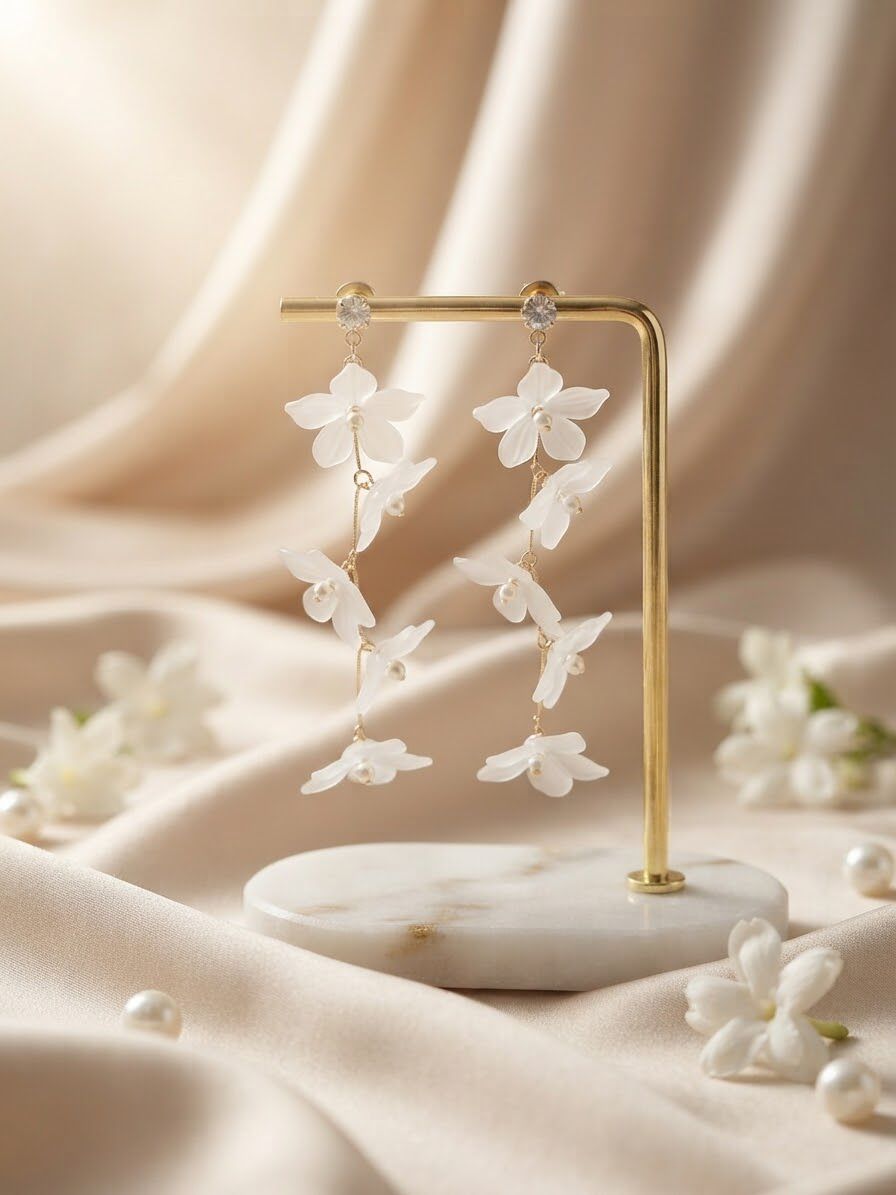 Aura Cascading Floral Drop Earrings