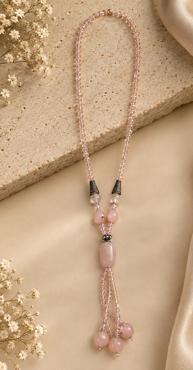 The Rosé Whisper Tassel Necklace